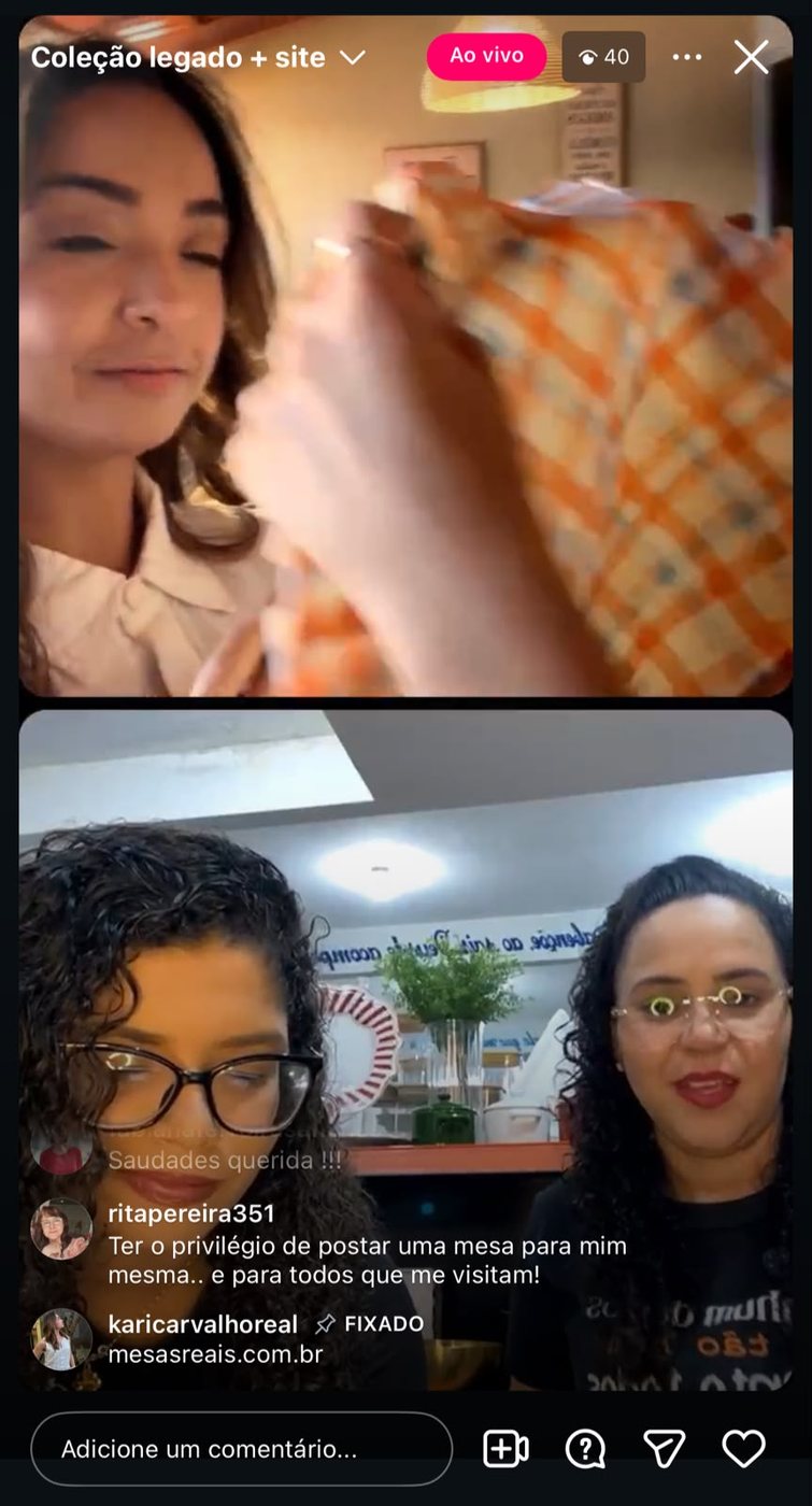 Momento da live com espectadores simultâneos
